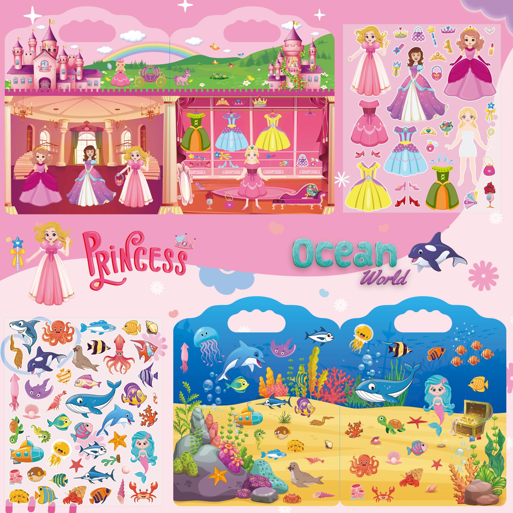 SWARKOL princess-stickers-detail colorful shapes spark creativity and fine motor skills