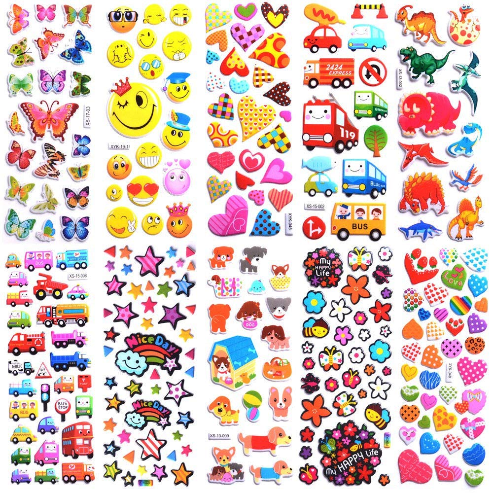 SWARKOL Puffy stickers stars assortment for classroom rewards and decor