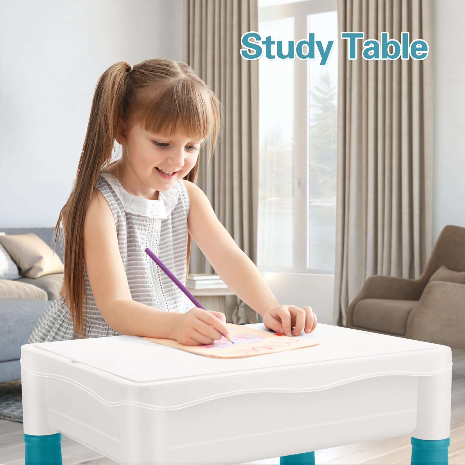 SWATOW storage box integrated with the table for organization