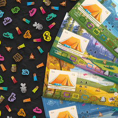 SweaterBear Games wildlife bells and campfire supplies evoke cozy outdoor evenings.