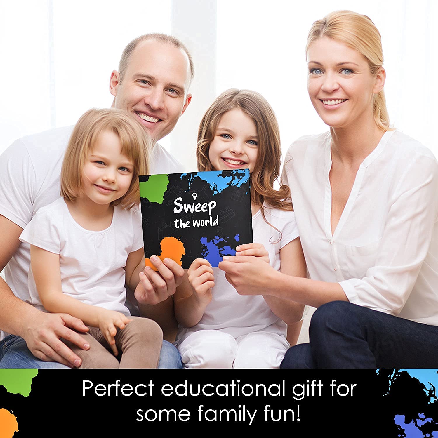 Sweep the World card game population data highlights quick factual context.