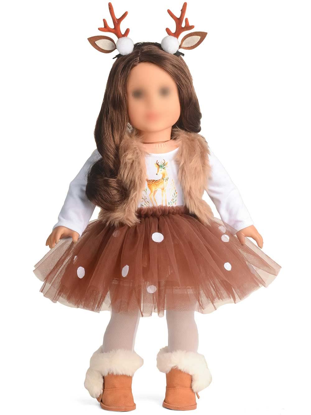 Sweet Dolly 18-inch deer outfit full set on a doll for festive play