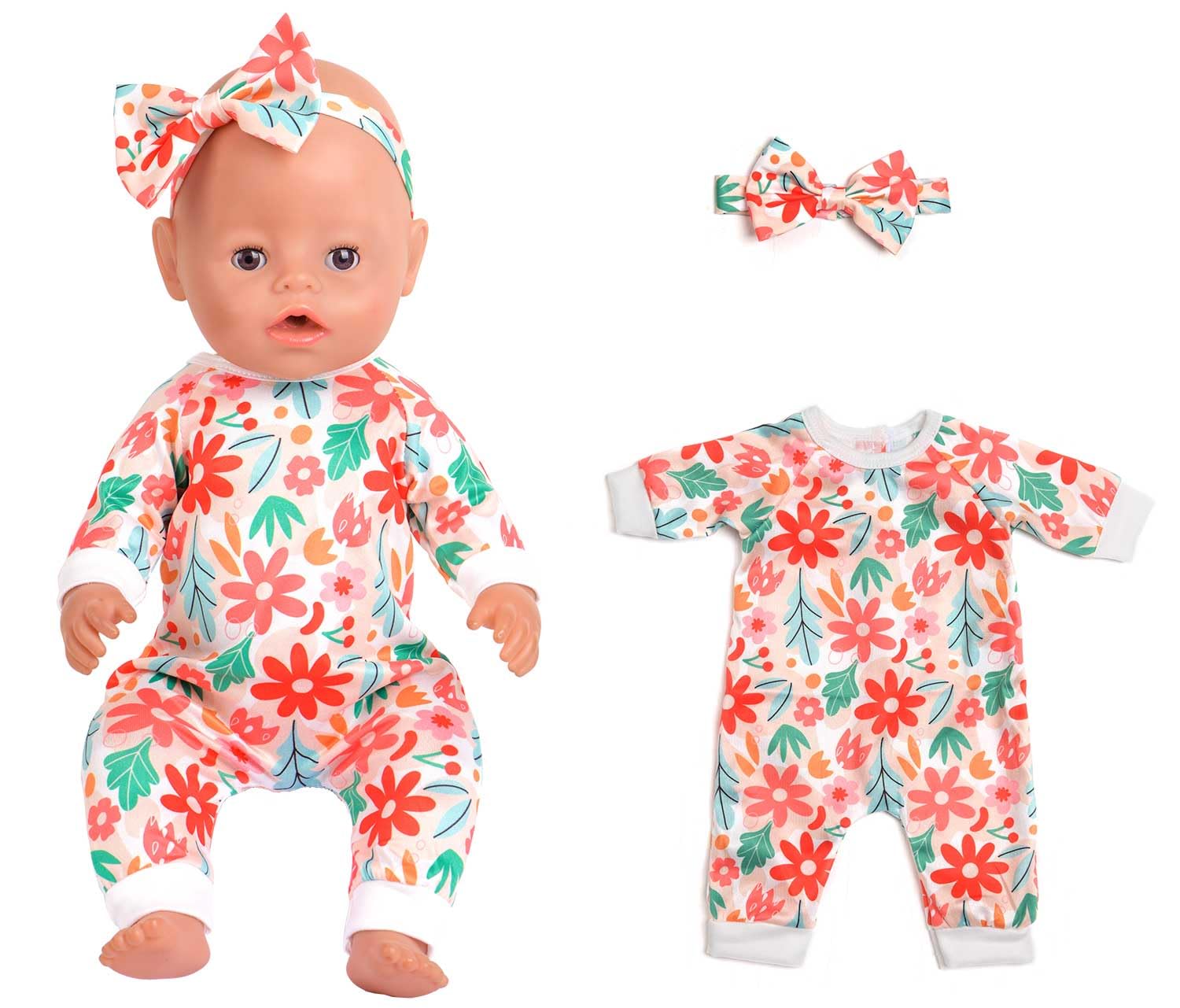 Sweet Dolly five-piece doll outfit set image, showcasing variety for 14-18 inch dolls.