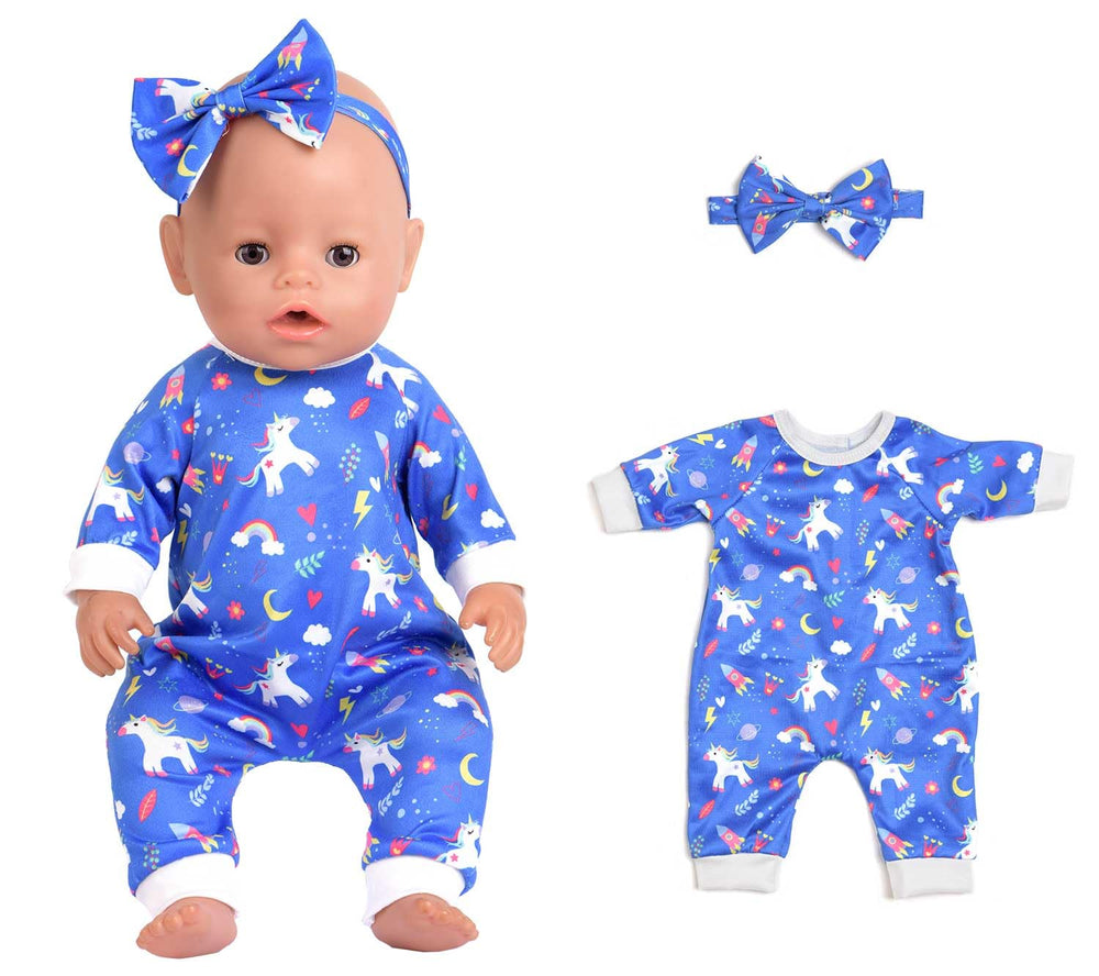 Sweet Dolly pink bunny jumpsuit with matching bow headband for 15-18 inch dolls, cute look.