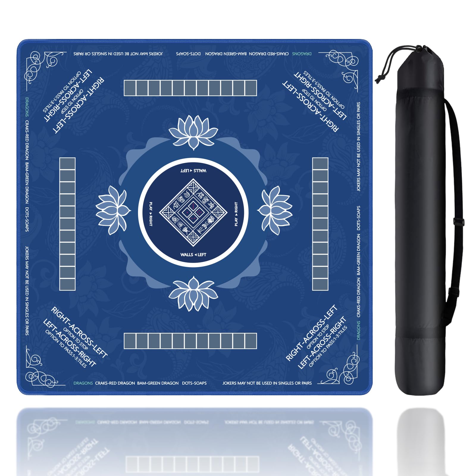 Sweetone Mahjong Mat showing non-slip rubber back for secure tiling.