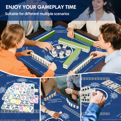 Sweetone Mahjong Mat measures thirty-one point five inches square with a Chinese pattern.