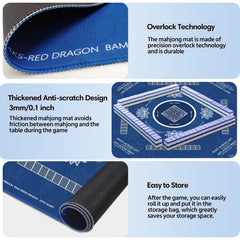 Sweetone Mahjong Mat features zero-point-one-inch thick backing for cushioned play.