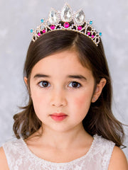 SWEETV Rapunzel tiara metal frame close-up showing high-quality craftsmanship.