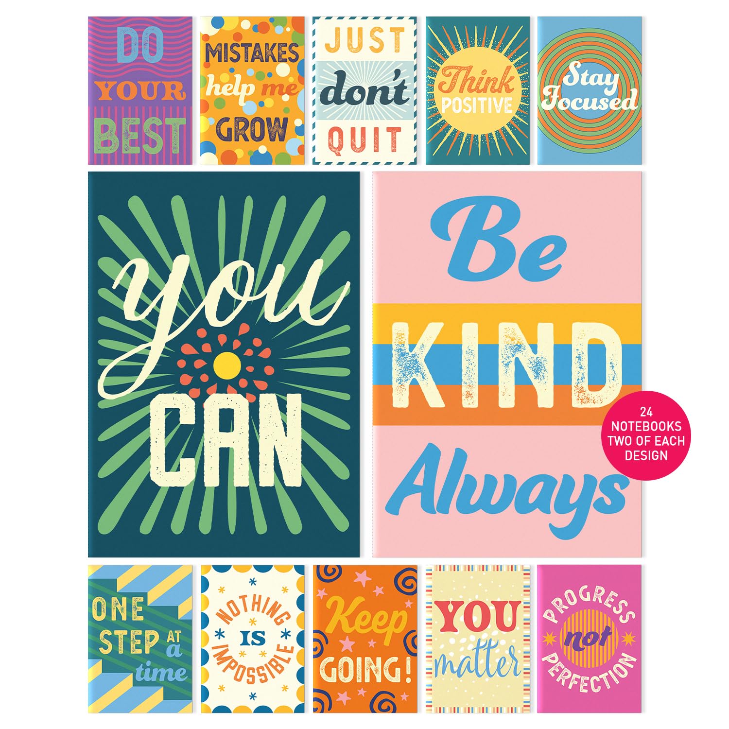 Sweetzer and Orange S&O motivational mini notebooks with colorful covers for daily inspiration.