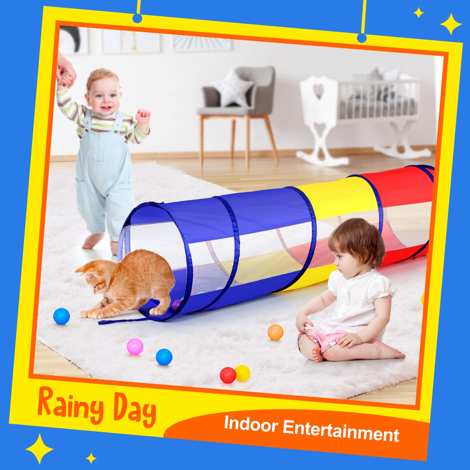 SweHouse Kids Play Tunnel features durable construction for long-lasting play.