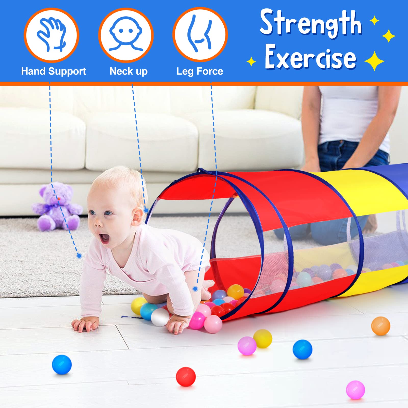 SweHouse Kids Play Tunnel folds easily for quick setup and storage.