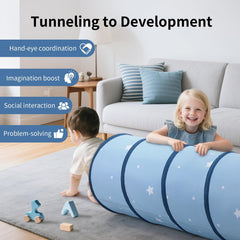 Soft peachskin fabric of SweHouse Tunnel feels gentle on tiny hands.