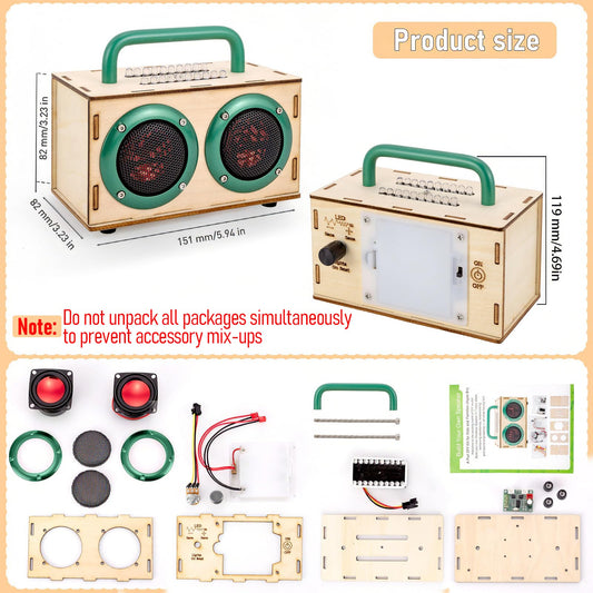 Swhmc DIY speaker assembly steps visual showing easy, solder-free construction.