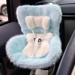 SwiftServ doll car seat blue base shown in a stylish display, secure ride-ready look