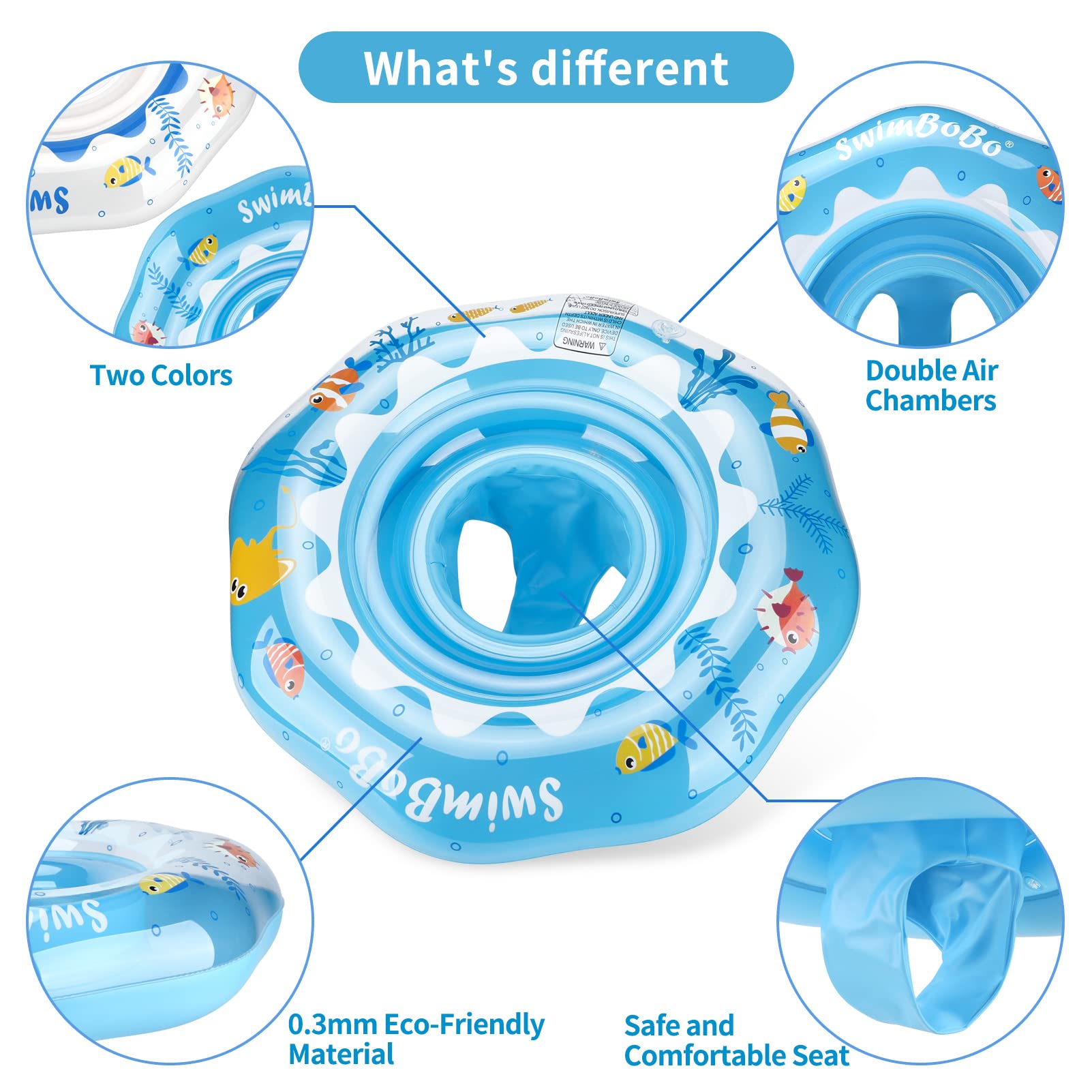Swimbobo durable PVC construction with non-toxic ink printing.