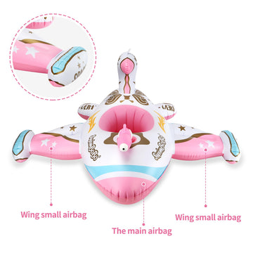 Swimbobo pink airplane float in use inspires playful imagination