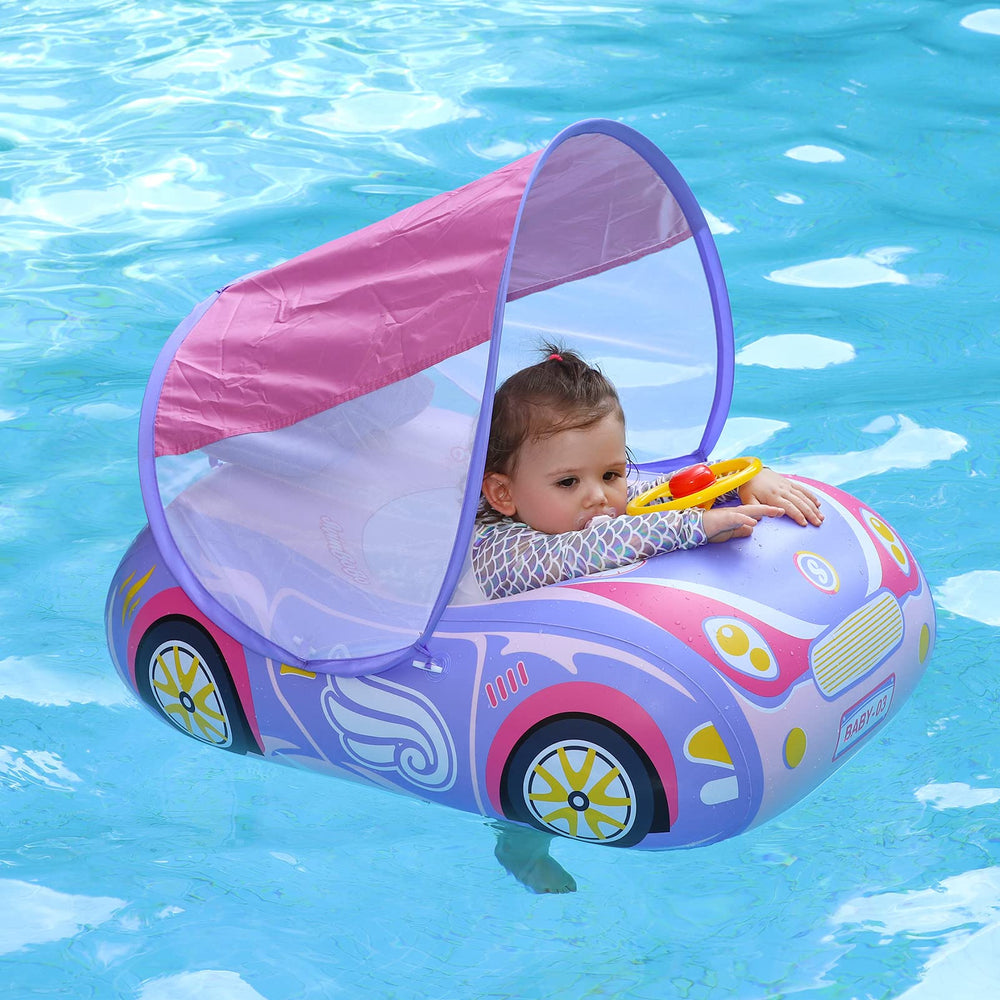 Swimbobo Toddler Car Float with steering wheel for engaging, safe water play.