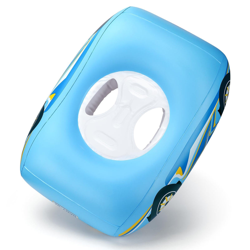 Swimbobo toddler pool float car blue folded storage for travel.