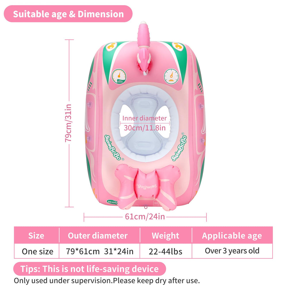 Swimbobo toddler float safety seat ensures stable seating during water fun.