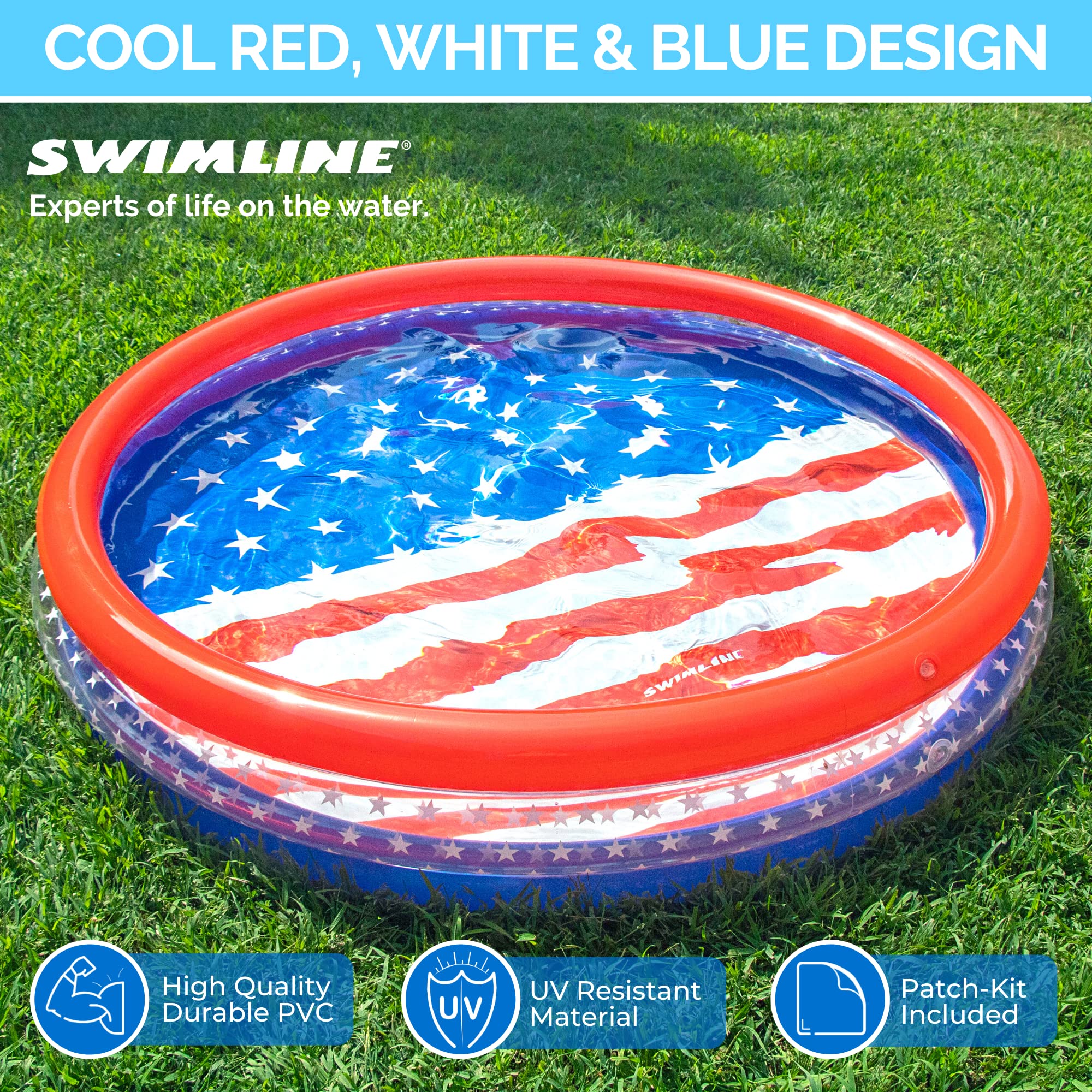 Swimline Americana pool 60-inch design for easy inflate, storage.