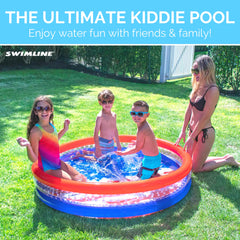 Ball pit setup with the Swimline Americana pool inspiring imaginative play.