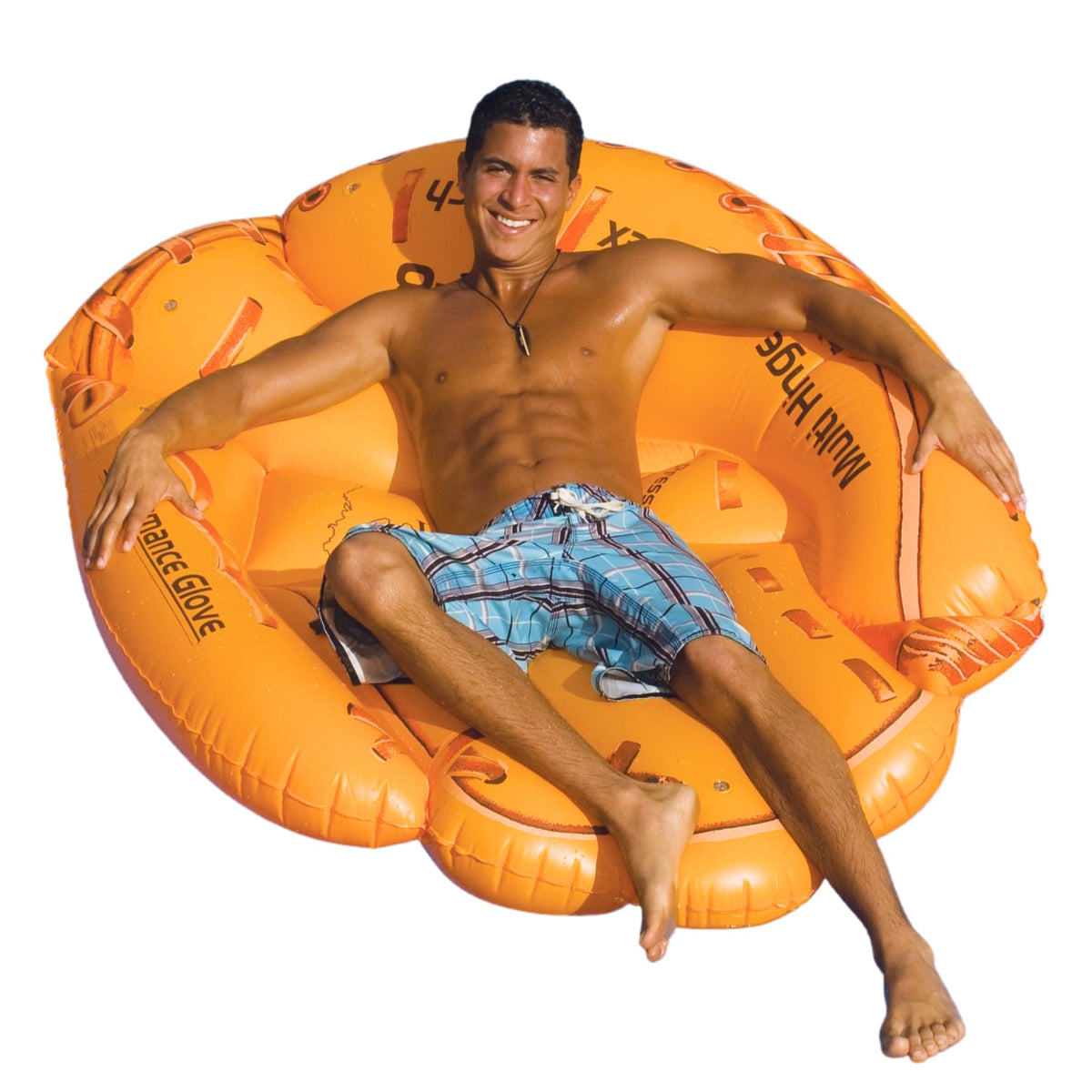 Swimline Giant Baseball Glove Float with a 62-inch design for pool lounging.