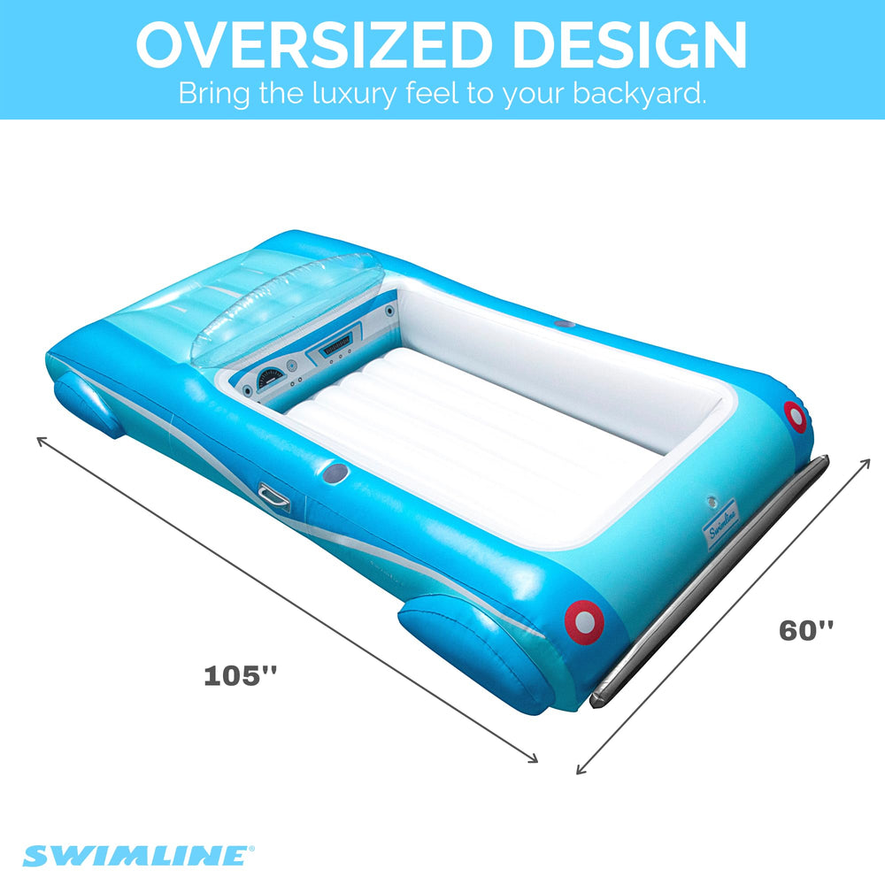 Swimline Classic Convertible Float back view emphasizing stability handles