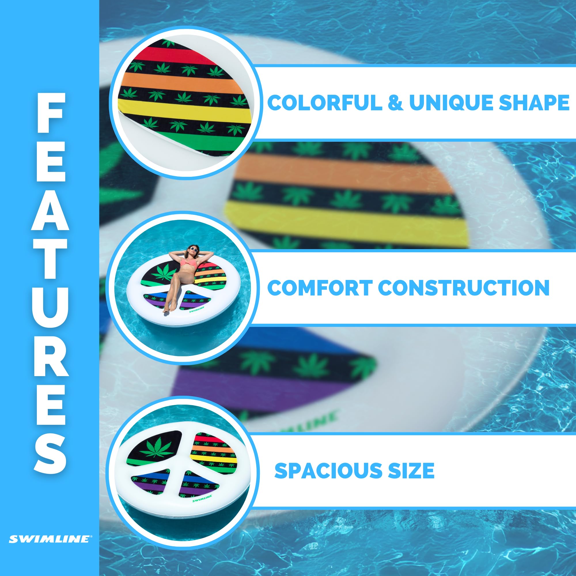 Swimline durable UV-resistant vinyl keeps the float looking bright all season