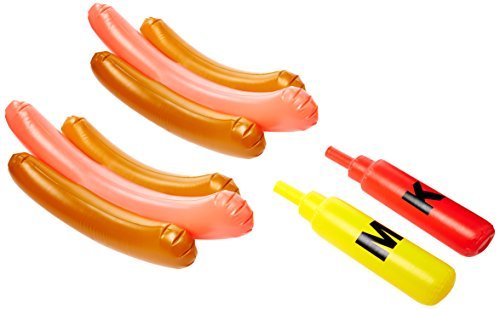 SWIMLINE hotdog joust set adds bright poolside fun and lounging.