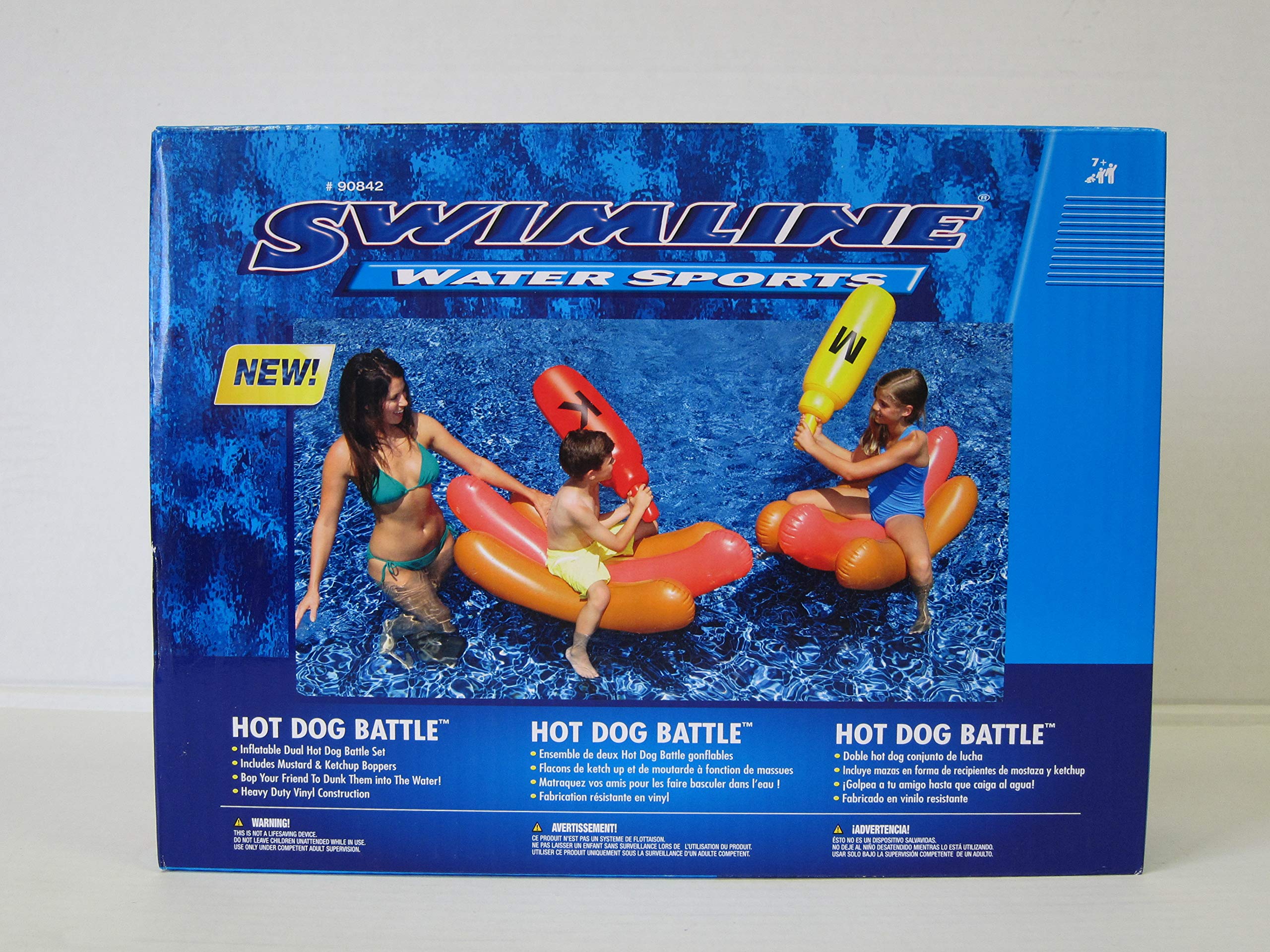 SWIMLINE mustard bopper inflatables with grips ideal for friendly competition.