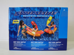 SWIMLINE mustard bopper inflatables with grips ideal for friendly competition.