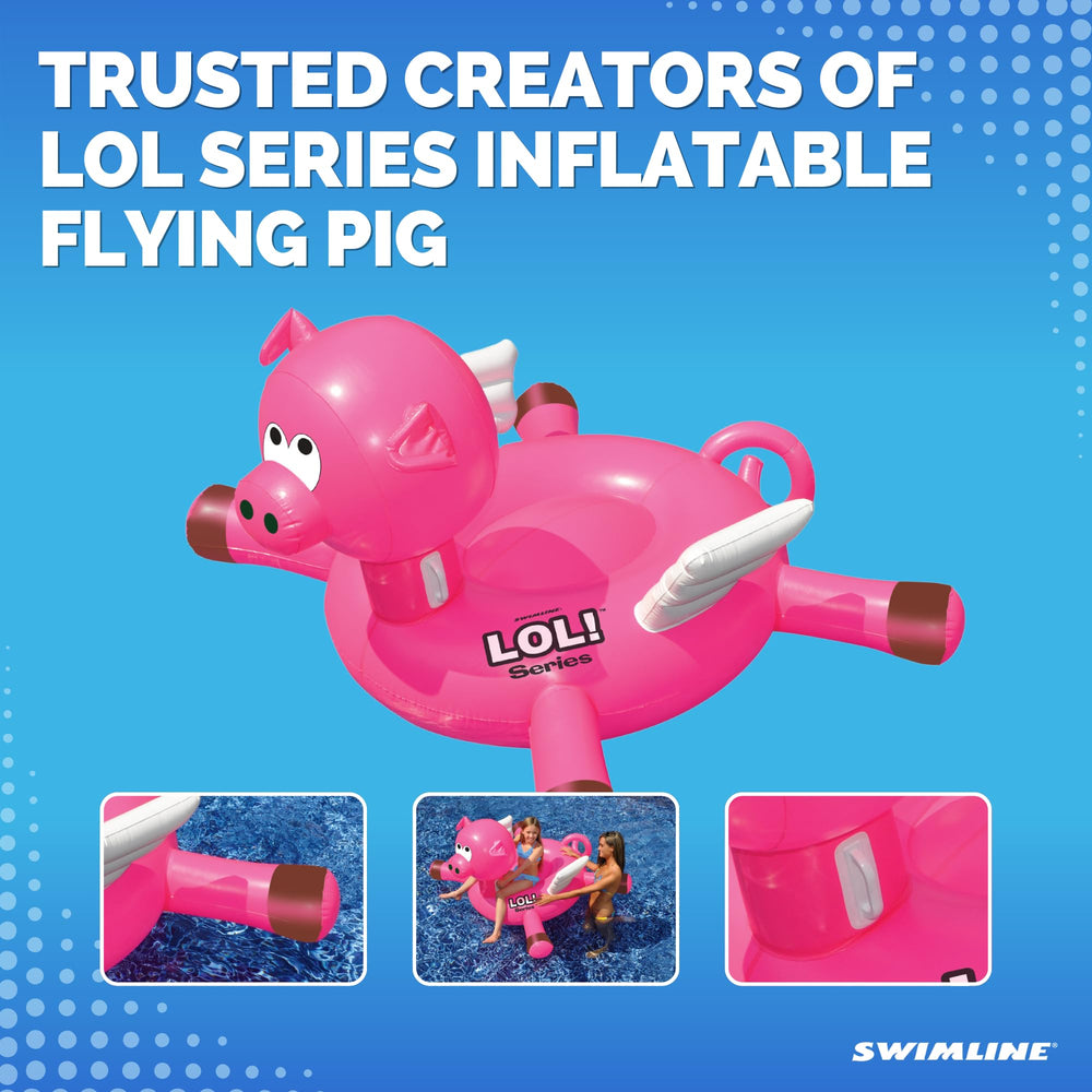 Swimline Original 90266 giant LOL pig float UV-resistant coating resists sun fade.