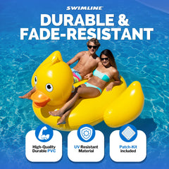 Swimline 90620 ducky float inflated for long-lasting water fun