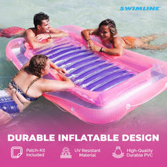 Swimline Original Suntan Tub Classic pink purple, reflective design enhances sun exposure.