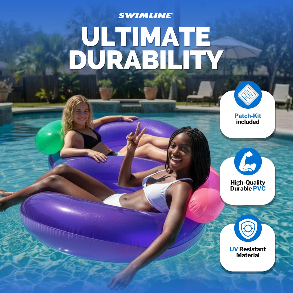 Swimline Side by Side Pool Lounger featuring cupholders for drinks