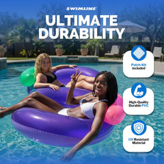 Swimline Side by Side Pool Lounger featuring cupholders for drinks