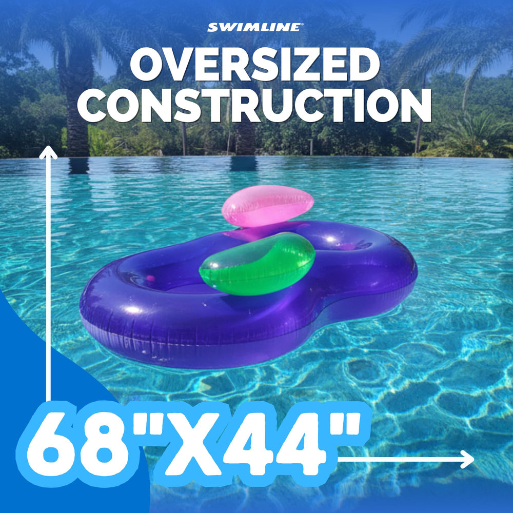 Swimline Side by Side Pool Lounger dimensions 68 x 44 x 20 inches for scale