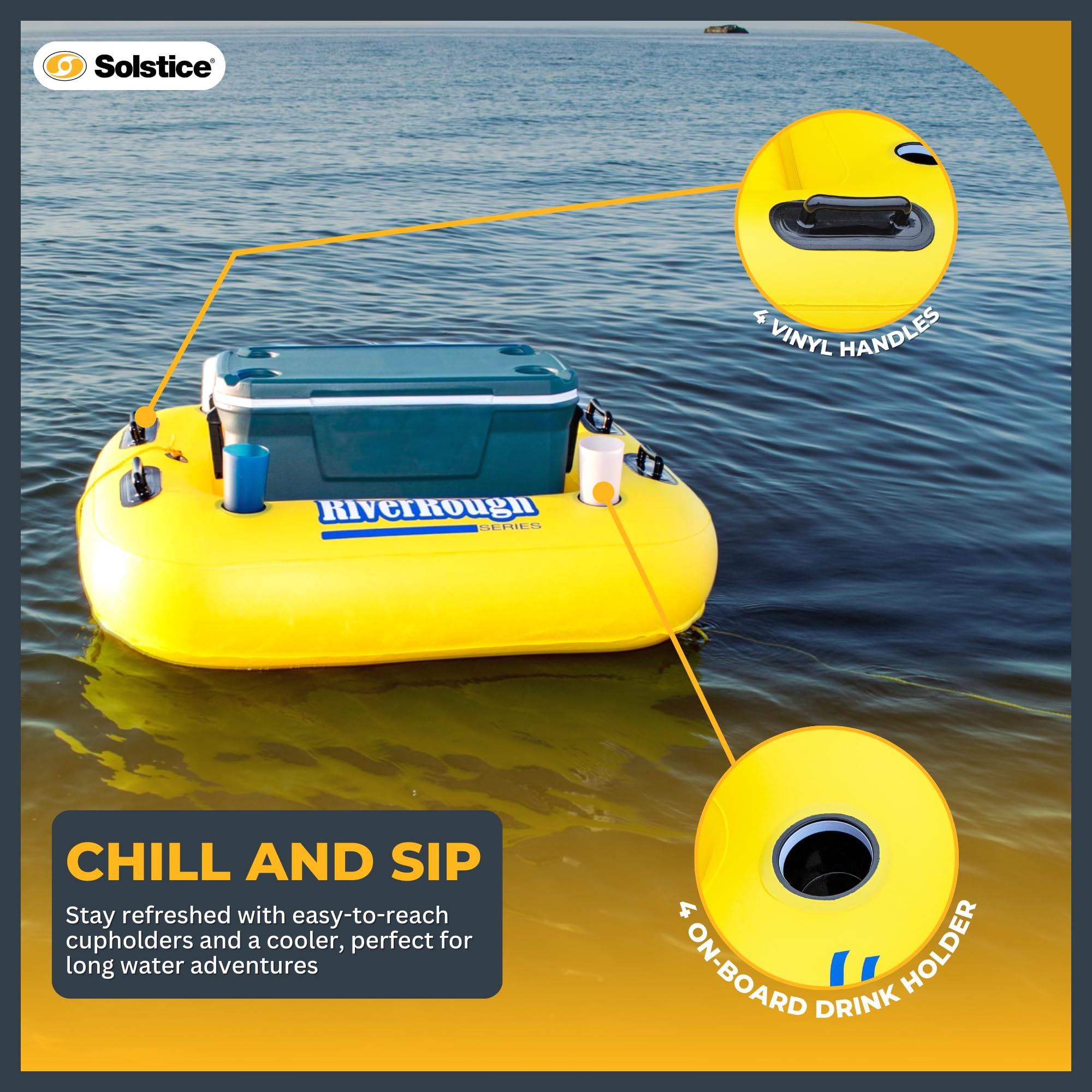 Swimline SOLSTICE cooler raft compact storage after deflating.