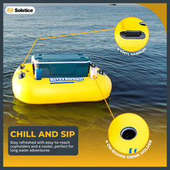 Swimline SOLSTICE cooler raft compact storage after deflating.
