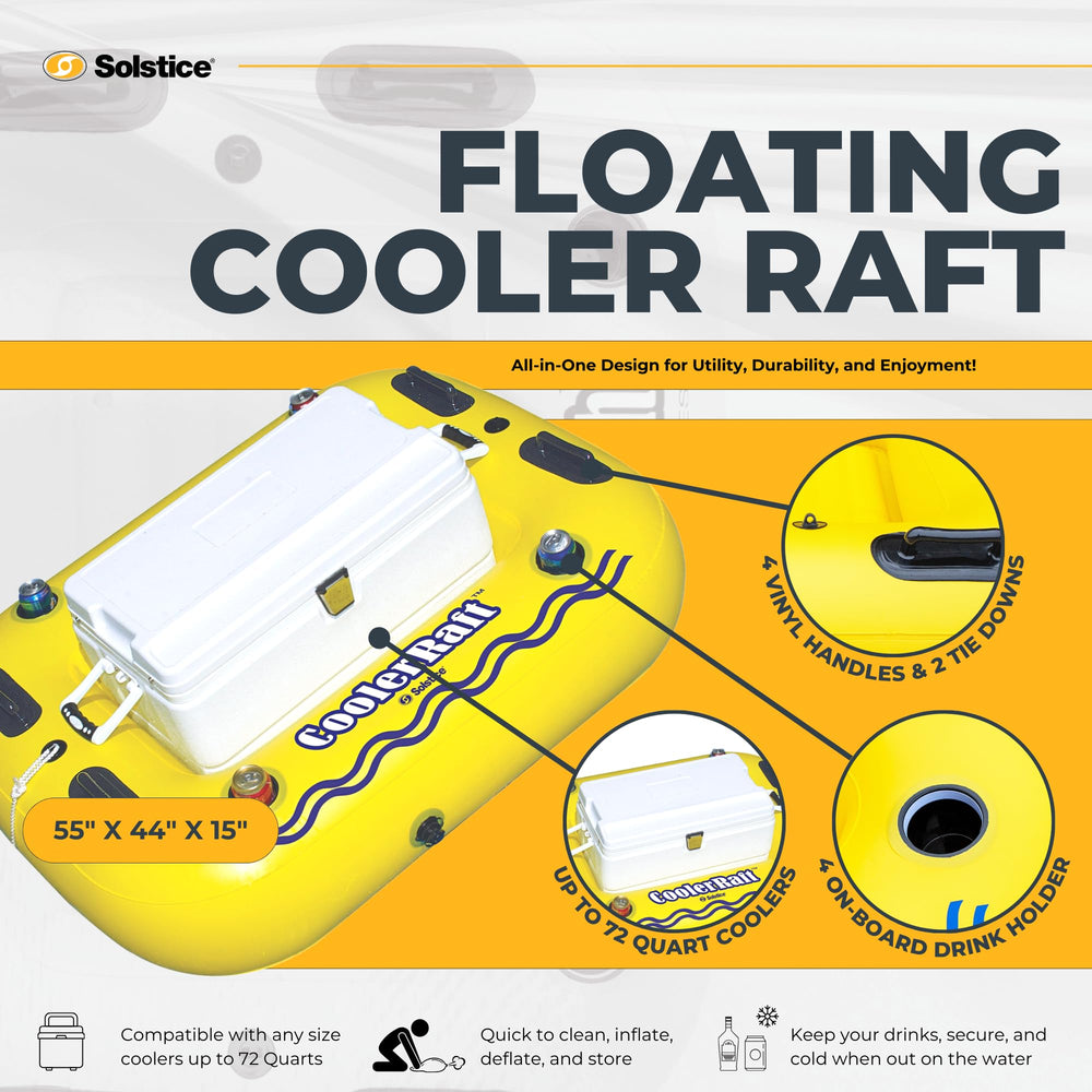 Swimline SOLSTICE cooler raft mesh base stabilizes your float on water.