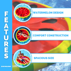 Close-up of valve on Swimline Watermelon Slice Floating Pool Island for quick setup.