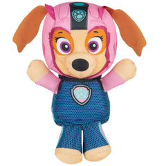 SwimWays AquaPups Skye floating plush beside water for pool adventures