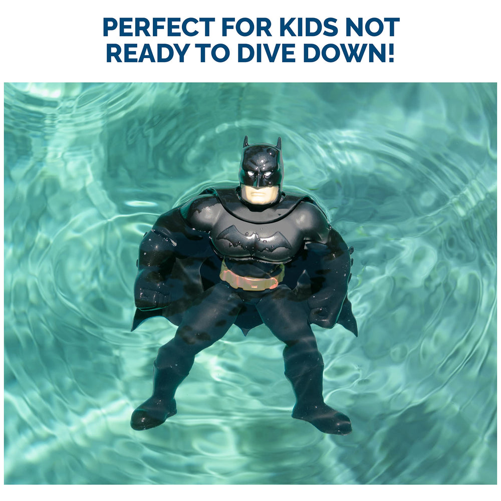 SwimWays Batman figure used on beach and lake for summer fun.
