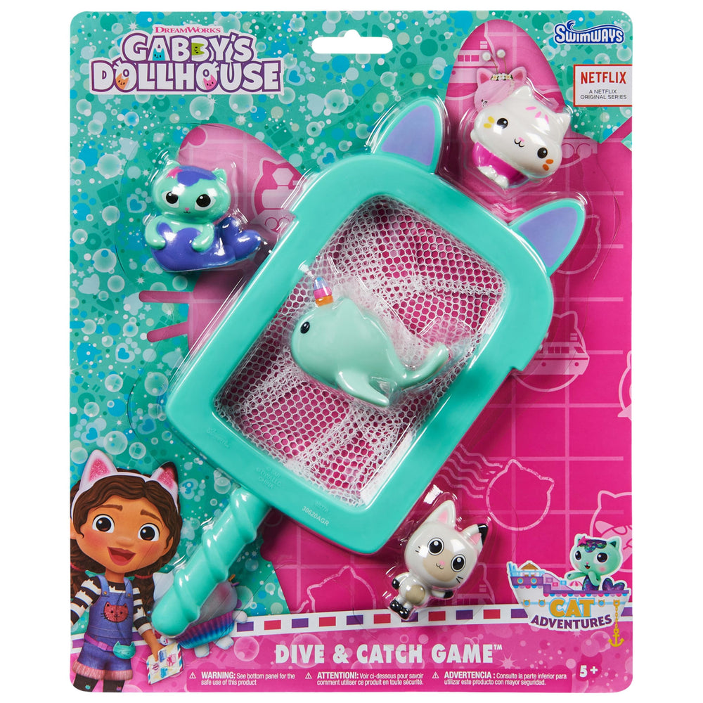 SwimWays Gabby’s Dollhouse mold-free character set ready for play.
