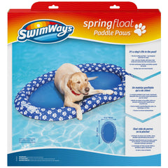 SwimWays Paddle Paws blue dog raft inflated and supporting large dogs for cooling