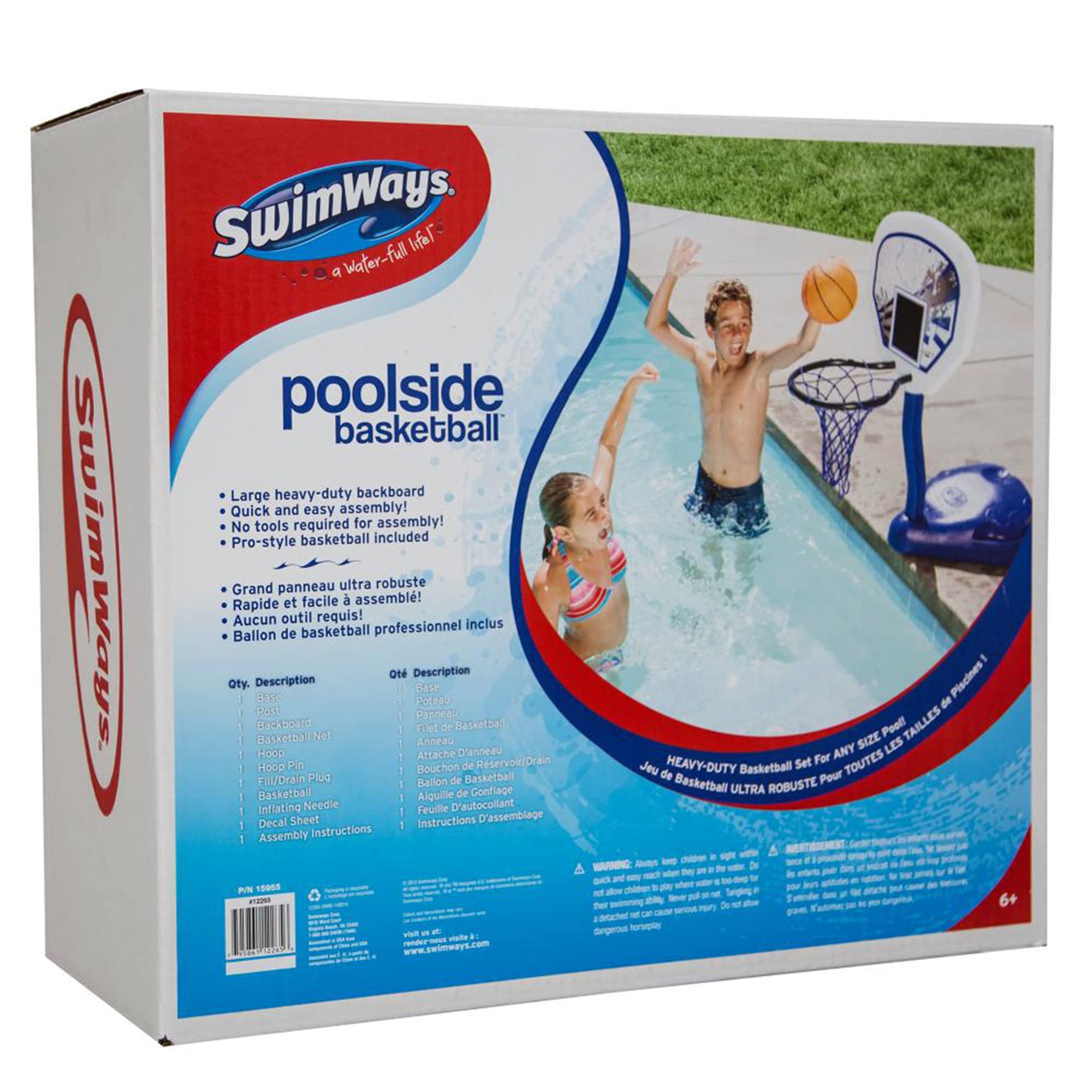 SwimWays Poolside Basketball suitable for ages 6 and up in pools