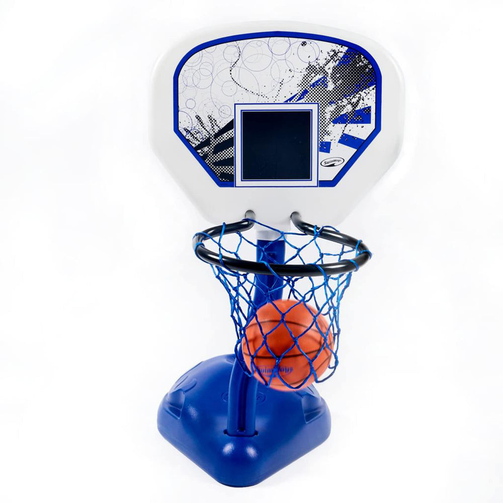 SwimWays Poolside Basketball 22.25-inch backboard supports confident shots