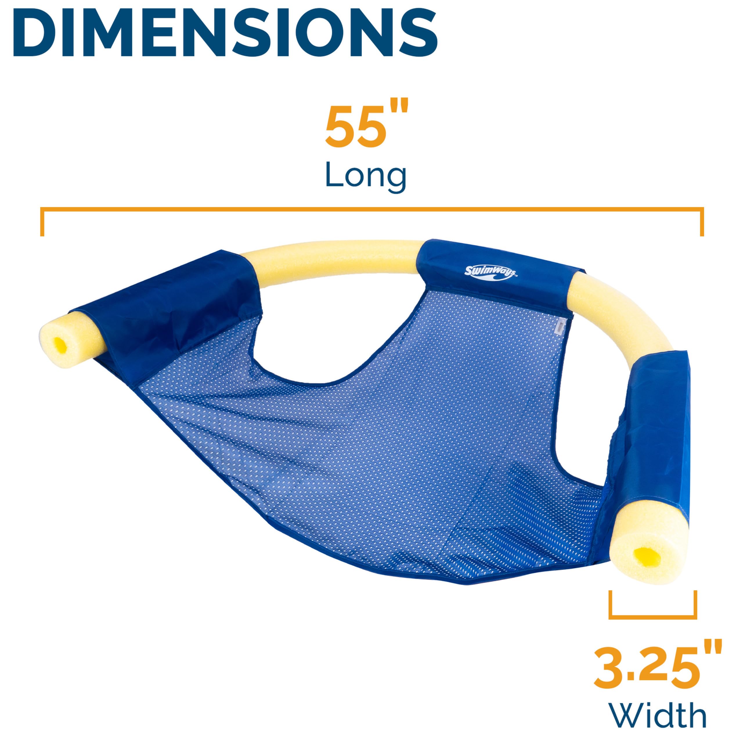 SwimWays soft mesh sling partly submerged for relaxed pool lounging