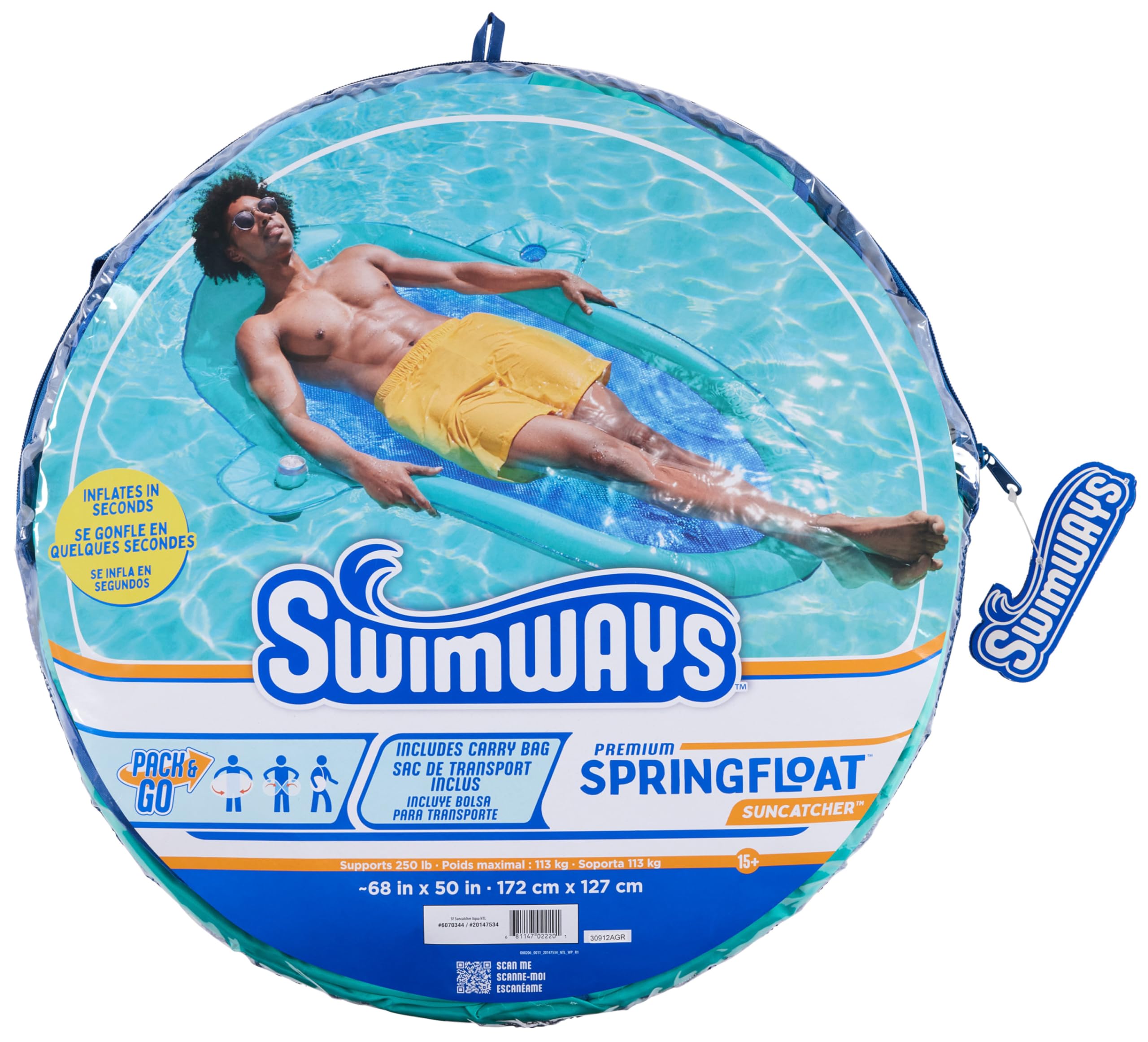 Bright aqua blue SunCatcher adds style to any pool space.