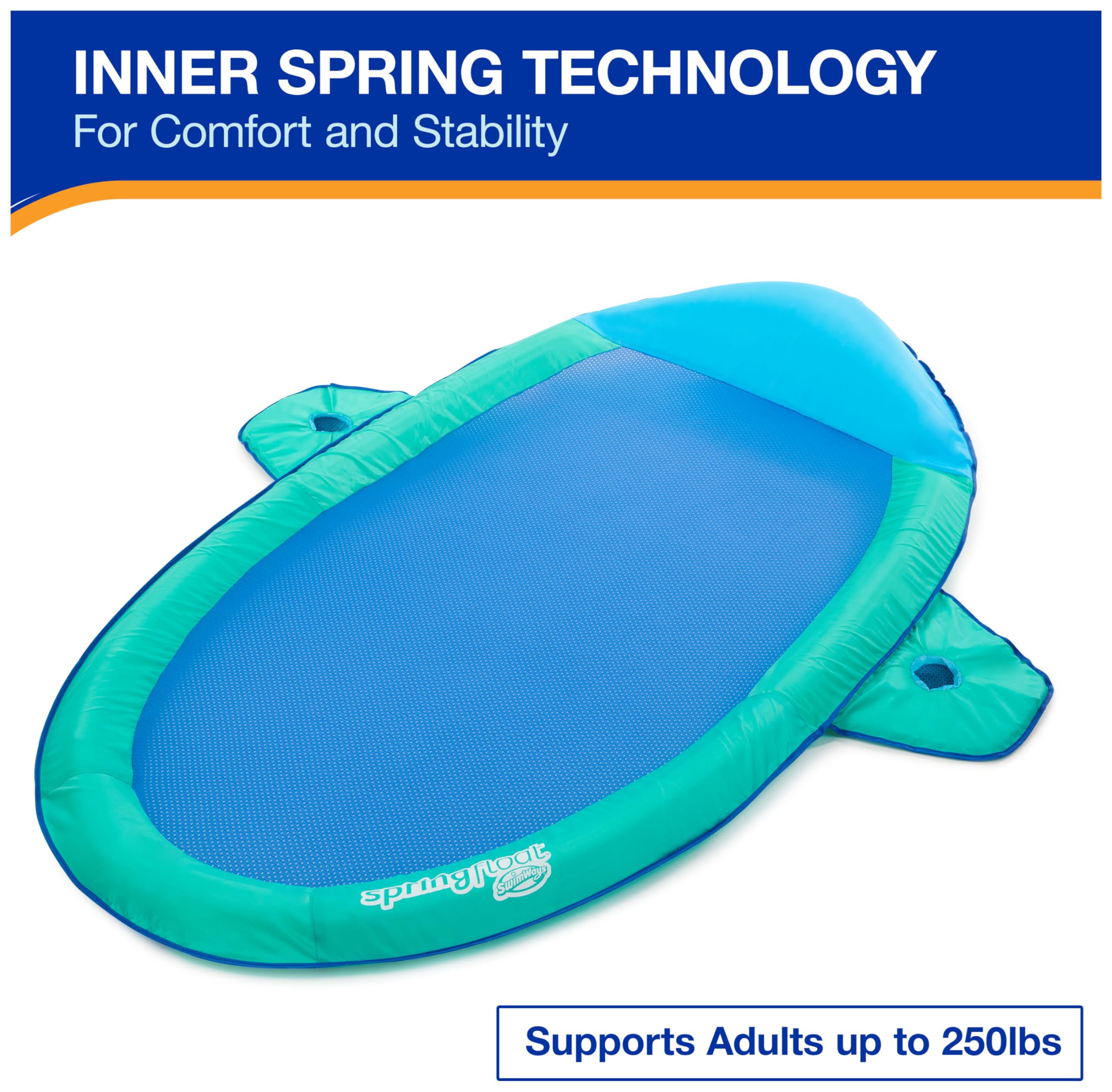 Inner spring design along the float's edge offers stability and comfort.